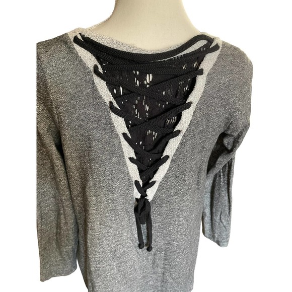 Everleigh Womens Round Neck Sweatshirt Long Sleeve Oversized Size S Gray - Picture 4 of 5